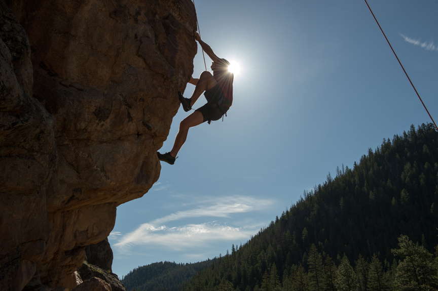 Rock climbing in Colorado.